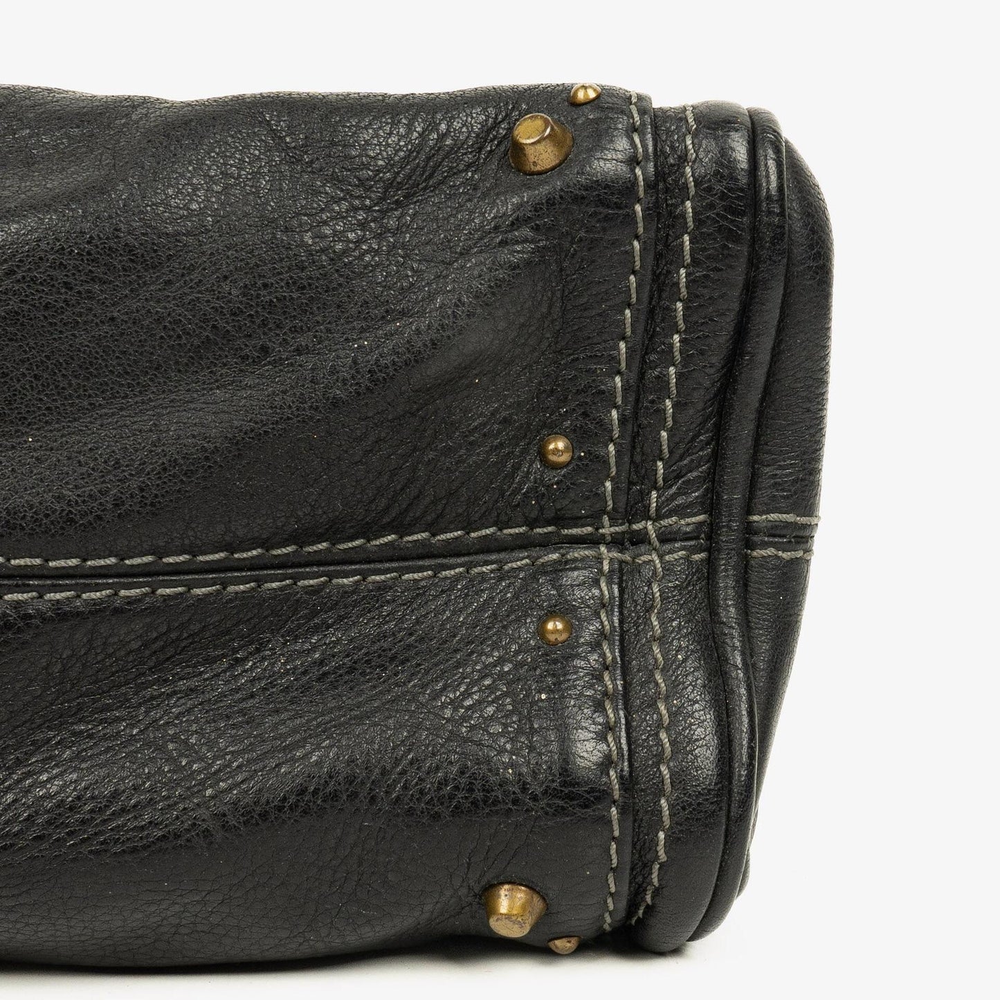Chloe Paddington Kleine Satchel-Tasche aus schwarzem Kalbsleder