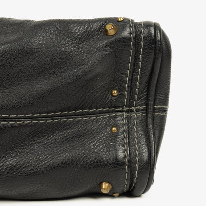 Chloe Paddington Kleine Satchel-Tasche aus schwarzem Kalbsleder