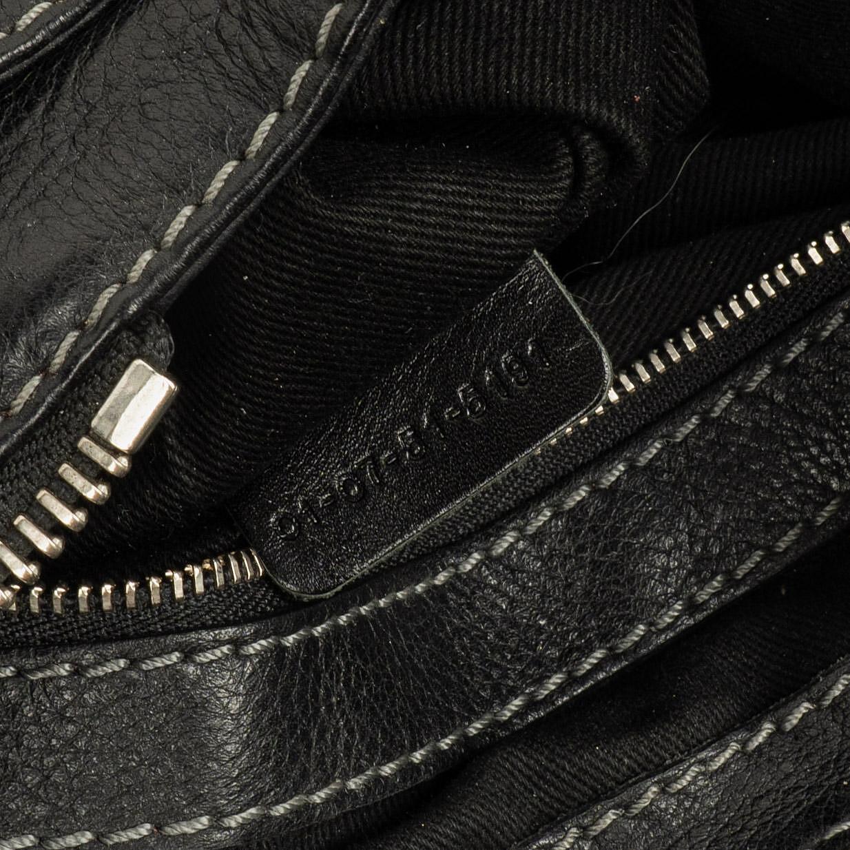 Chloe Paddington Kleine Satchel-Tasche aus schwarzem Kalbsleder