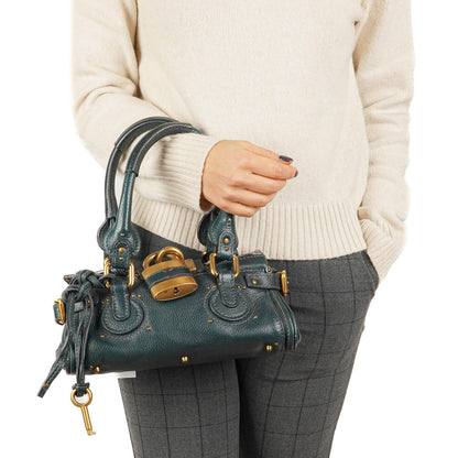Chloe Paddington Satchel Tasche aus kleinem schwarzem Kalbsleder