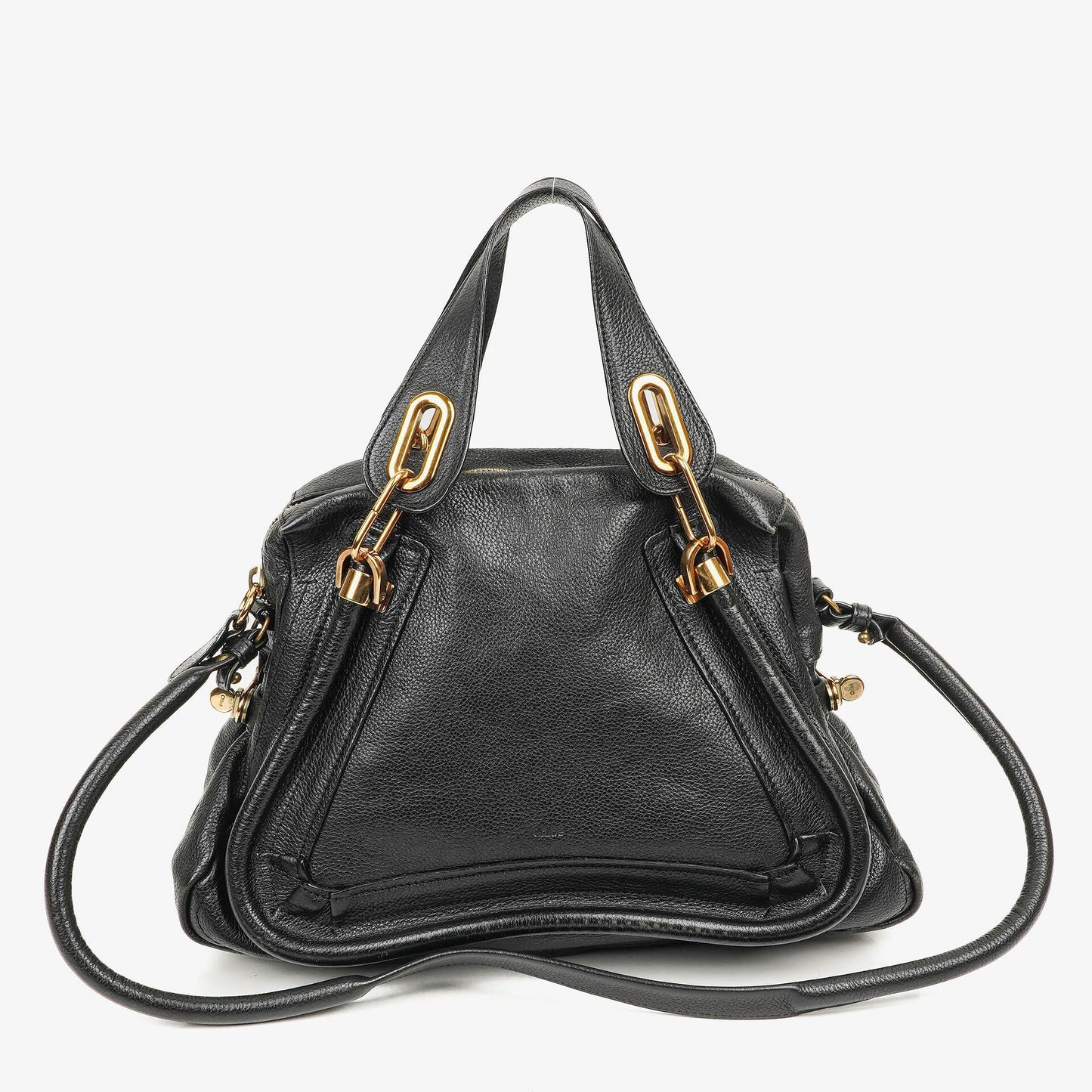 Chloé Paraty Medium Tasche aus schwarzem Kalbsleder