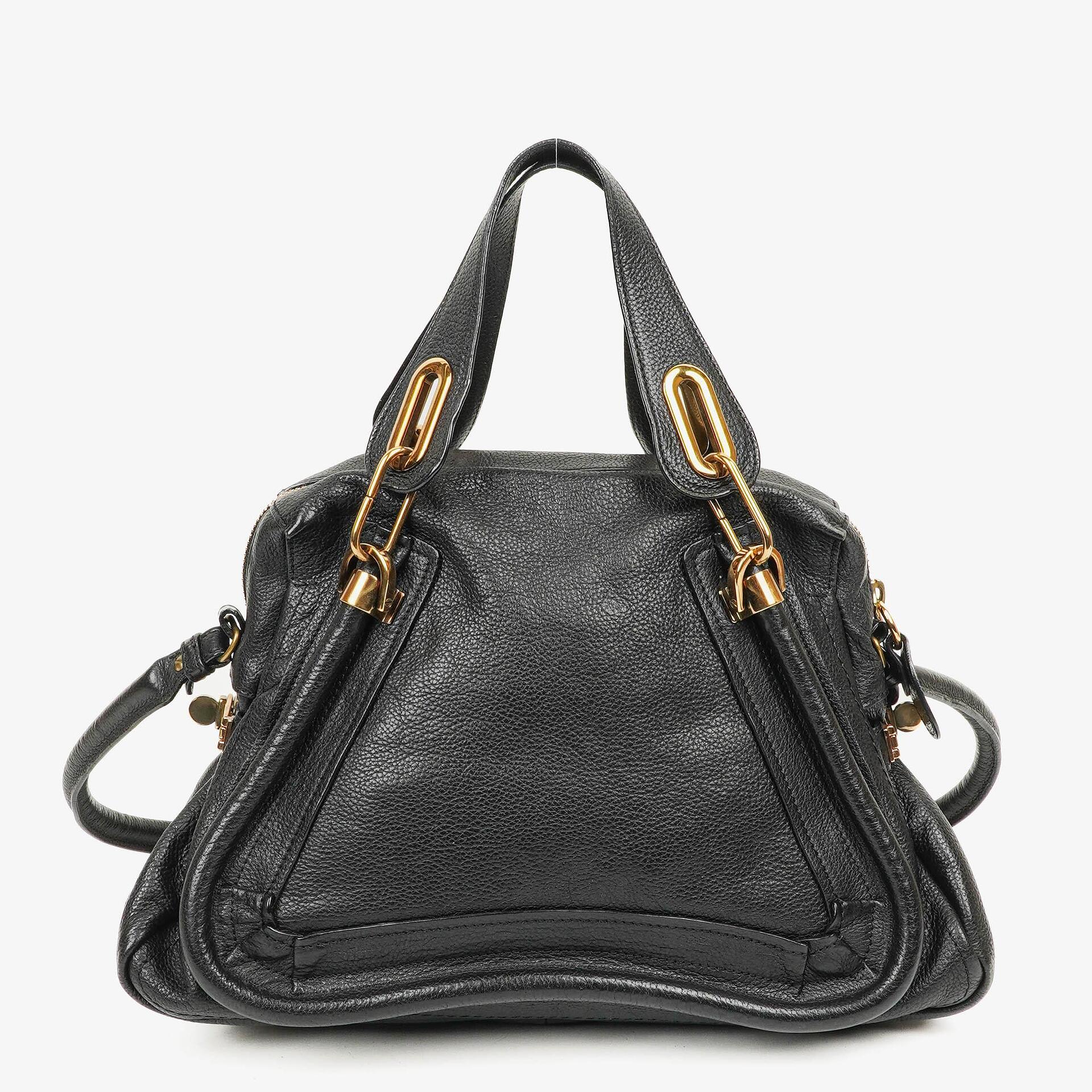 Chloé Paraty Medium Tasche aus schwarzem Kalbsleder