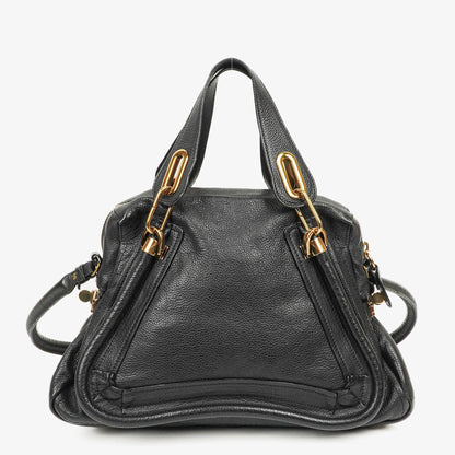 Chloé Paraty Medium Tasche aus schwarzem Kalbsleder