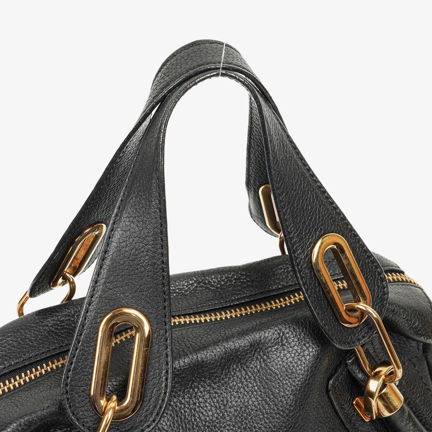 Chloé Paraty Medium Tasche aus schwarzem Kalbsleder