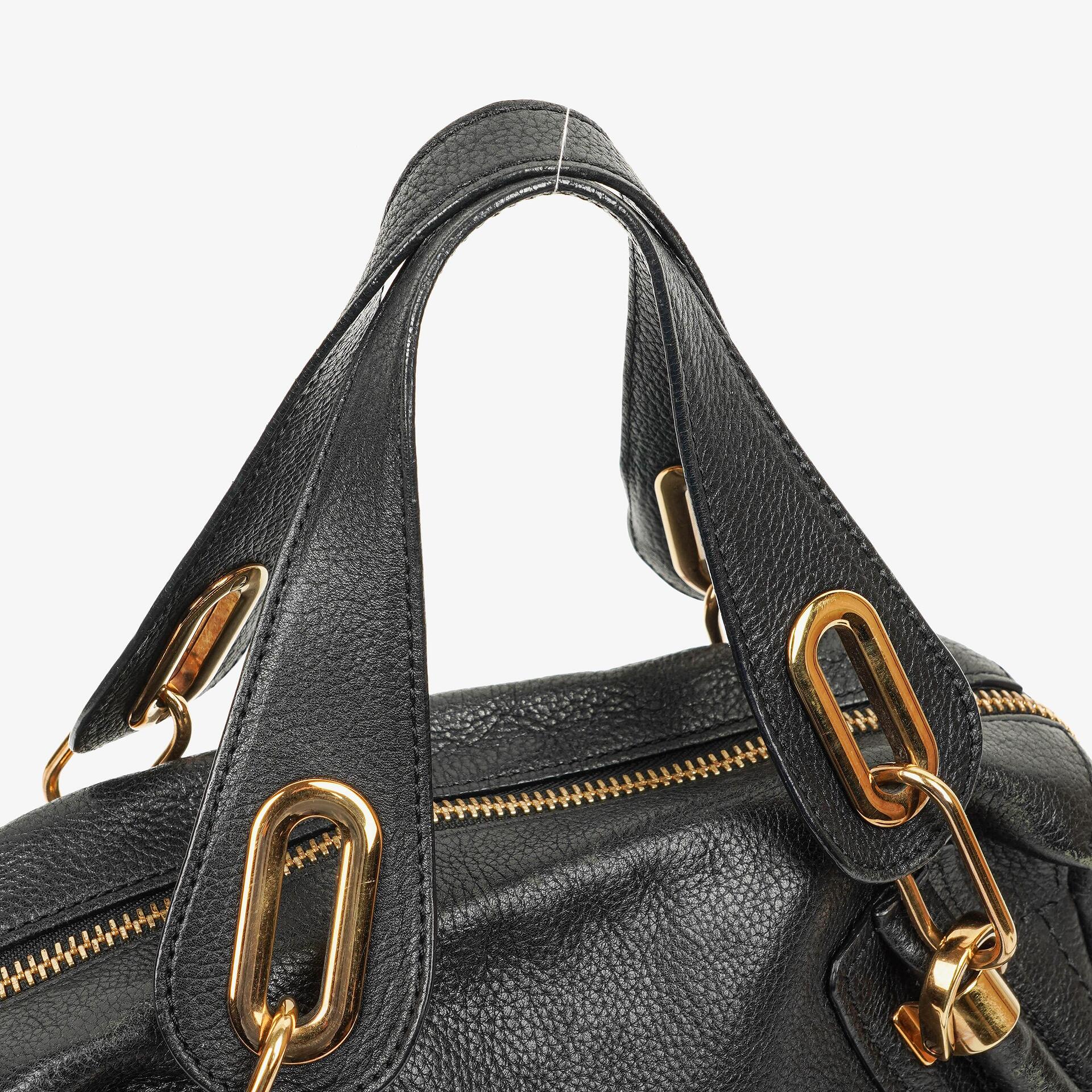 Chloé Paraty Medium Tasche aus schwarzem Kalbsleder