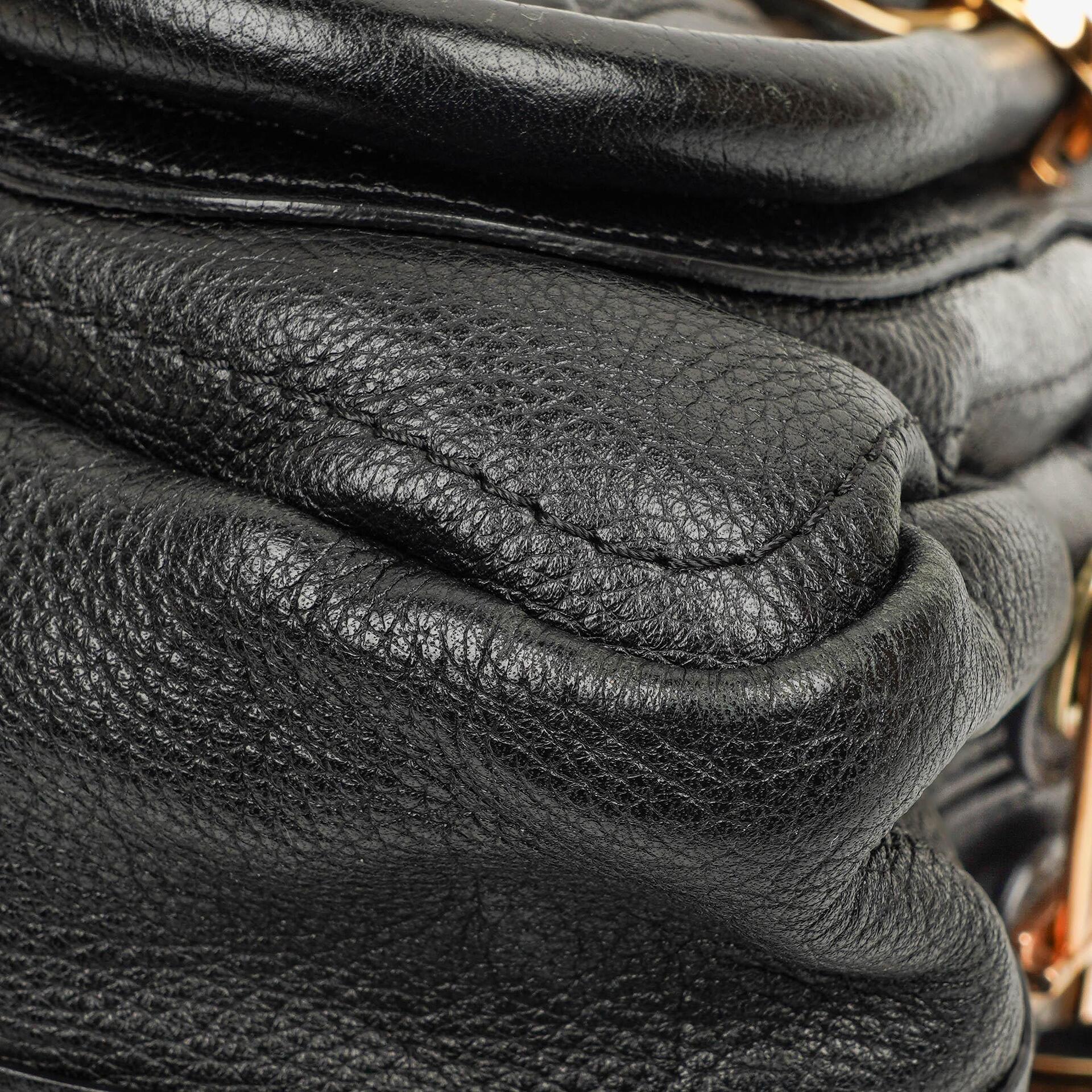 Chloé Paraty Medium Tasche aus schwarzem Kalbsleder