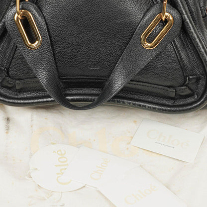 Chloé Paraty Medium Tasche aus schwarzem Kalbsleder