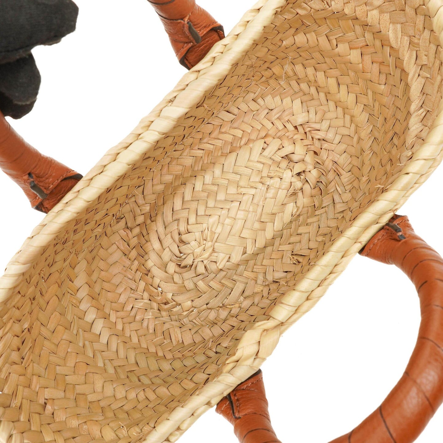 Chloe Raffia Mini Marcie Narbiges Kalbsleder Tan Korb