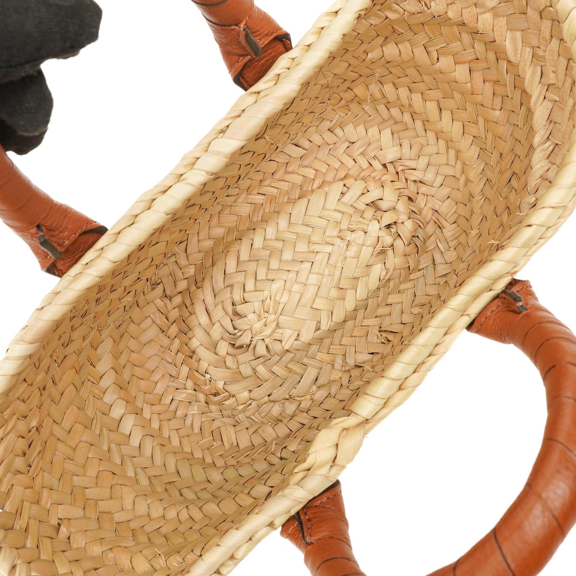 Chloe Raffia Mini Marcie Narbiges Kalbsleder Tan Korb