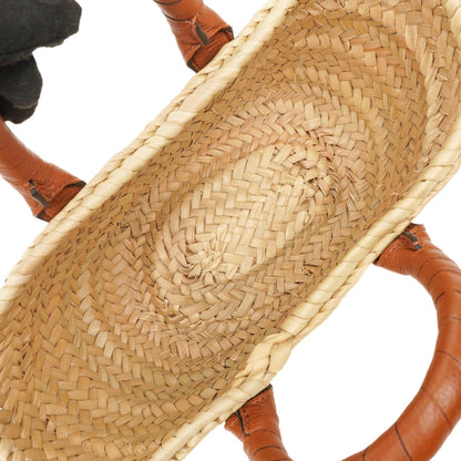 Chloe Raffia Mini Marcie Narbiges Kalbsleder Tan Korb