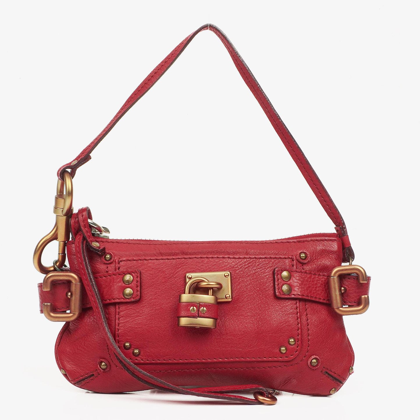 Chloe Paddington Pochette Tasche aus rotem Leder