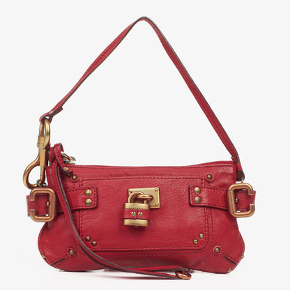 Chloe Paddington Pochette Tasche aus rotem Leder