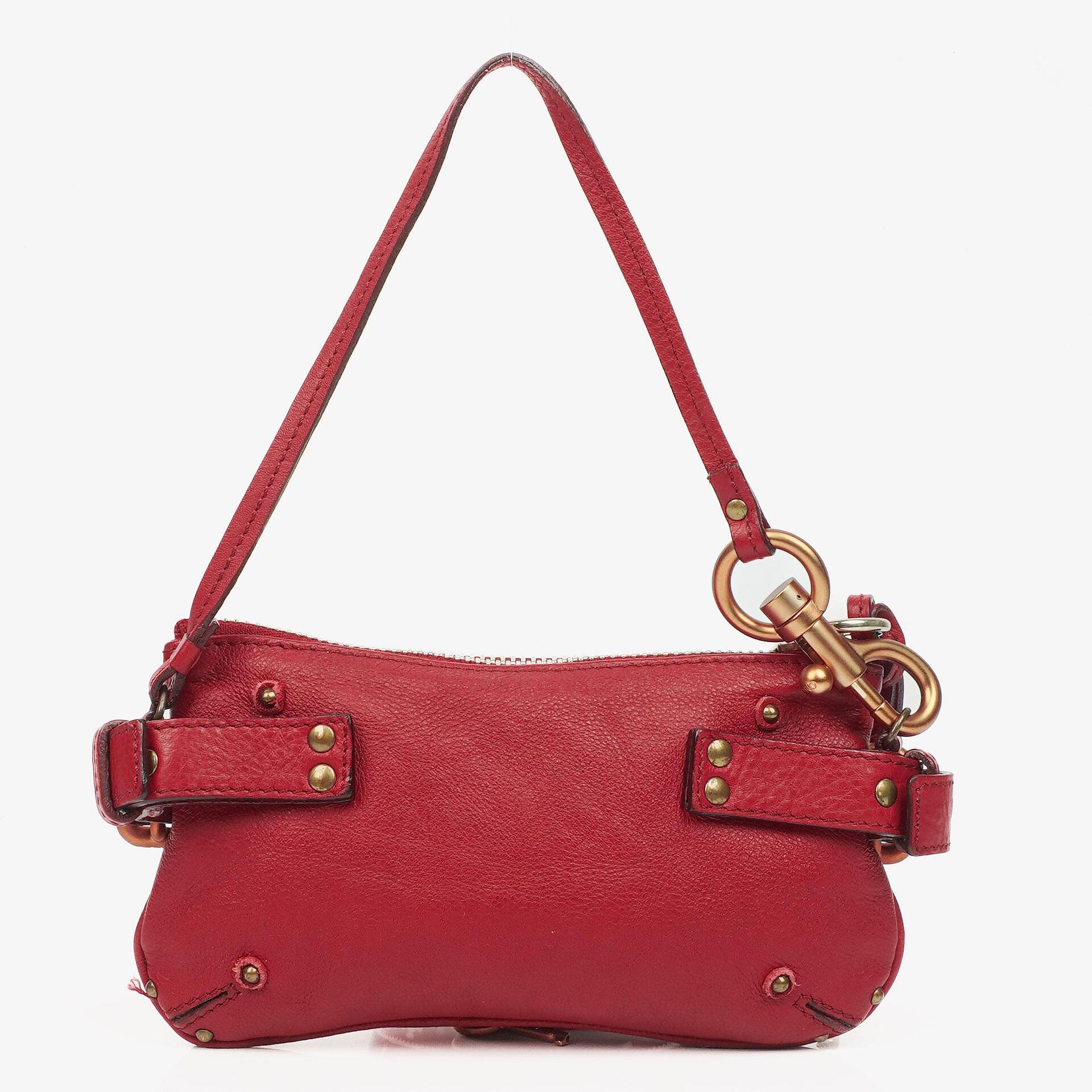 Chloe Paddington Pochette Tasche aus rotem Leder