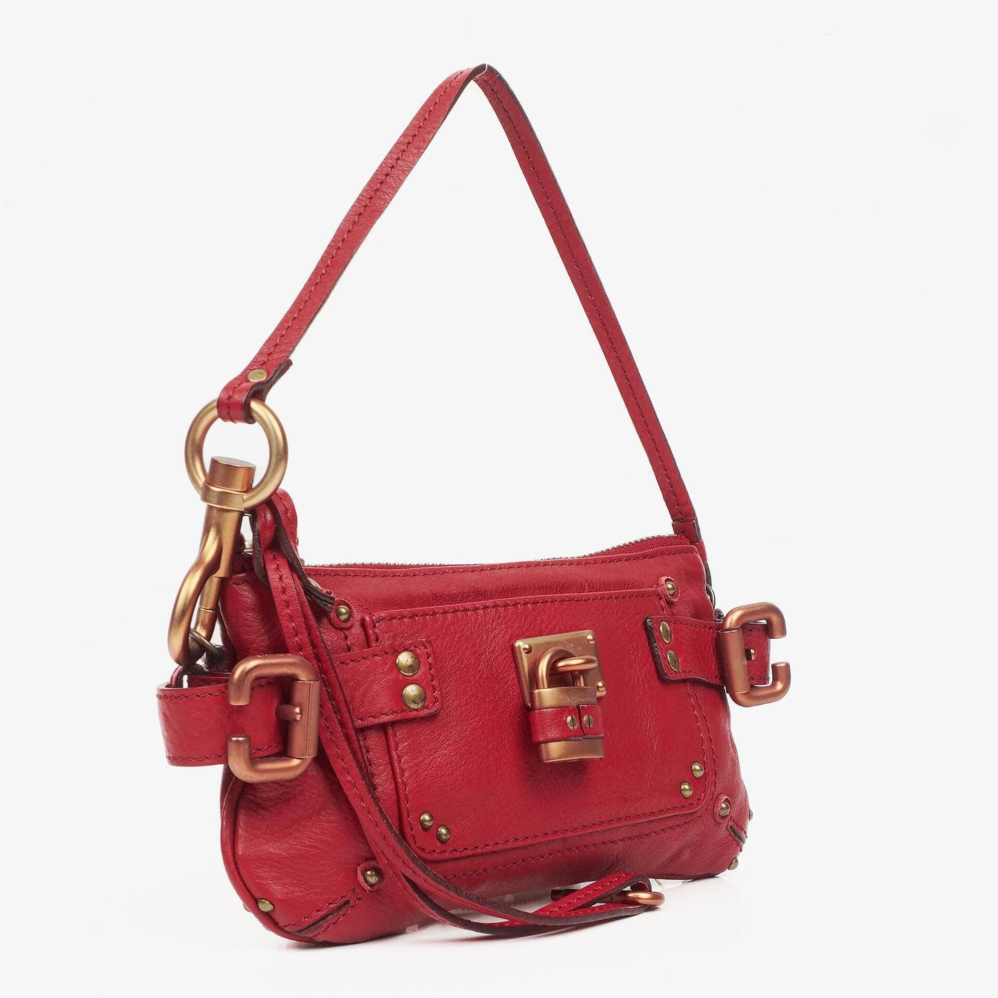 Chloe Paddington Pochette Tasche aus rotem Leder