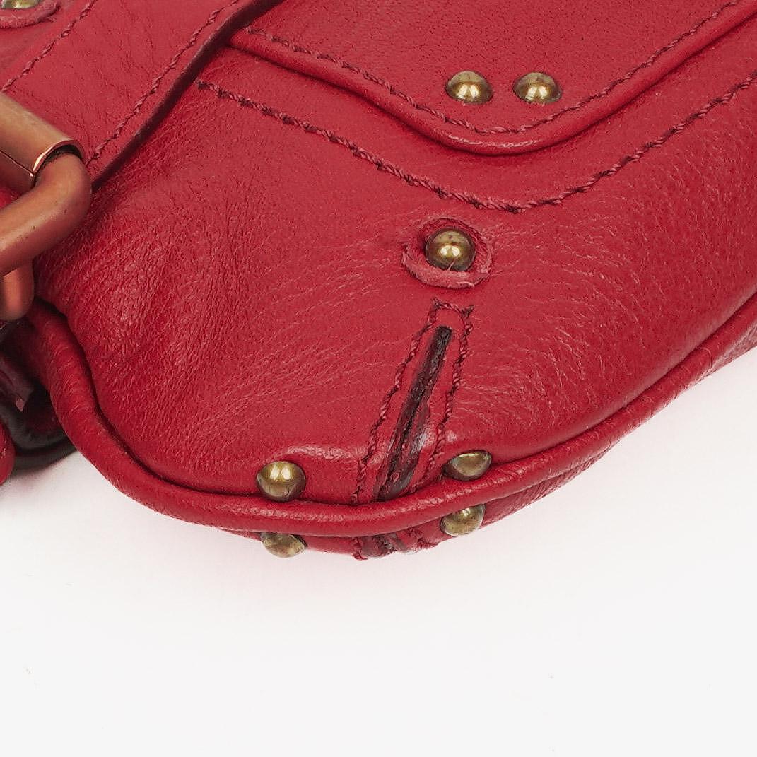 Chloe Paddington Pochette Tasche aus rotem Leder