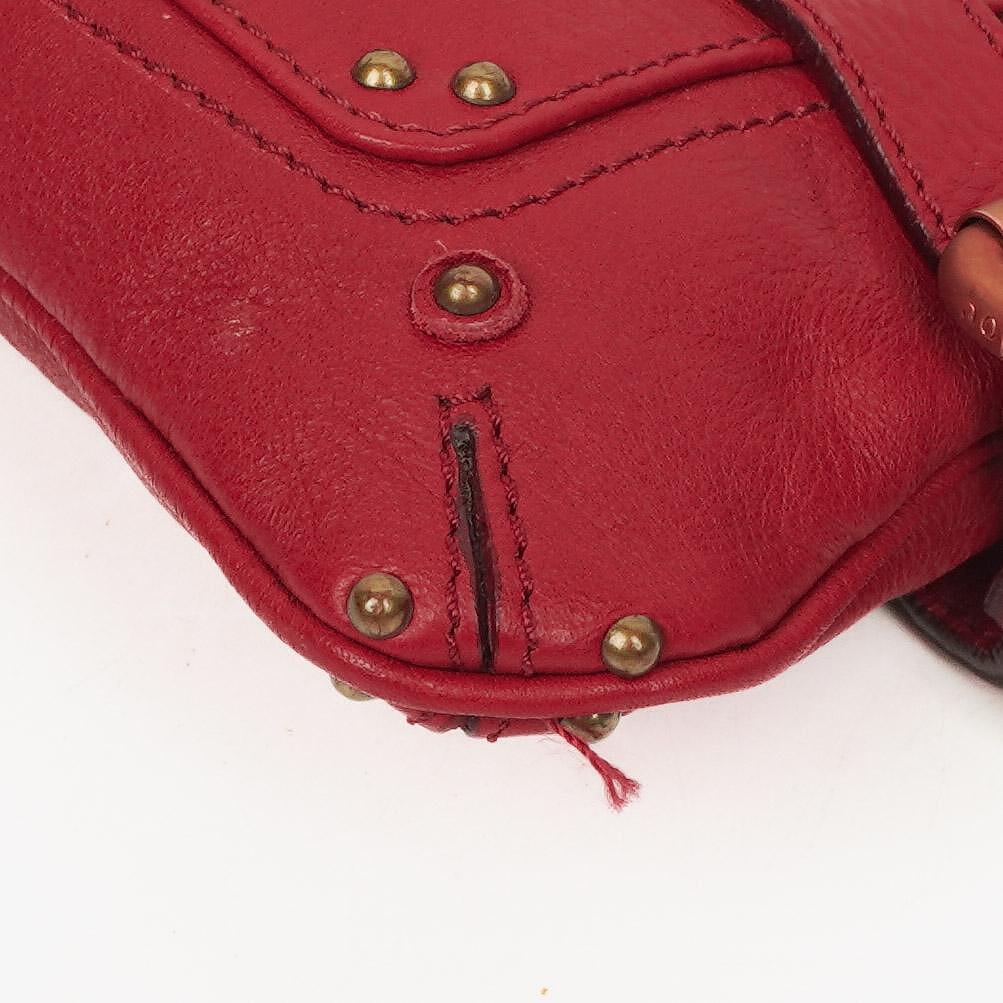 Chloe Paddington Pochette Tasche aus rotem Leder