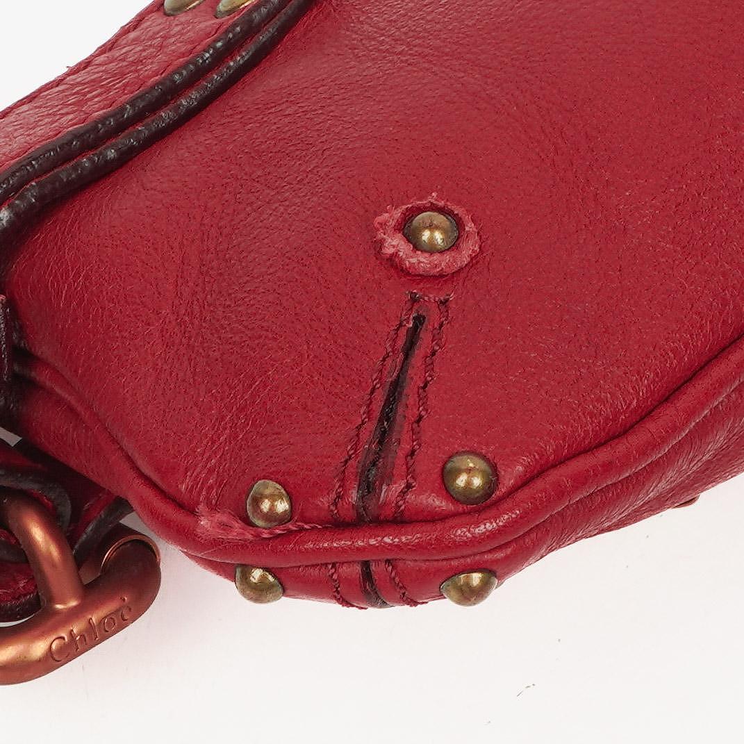Chloe Paddington Pochette Tasche aus rotem Leder