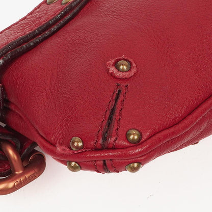 Chloe Paddington Pochette Tasche aus rotem Leder
