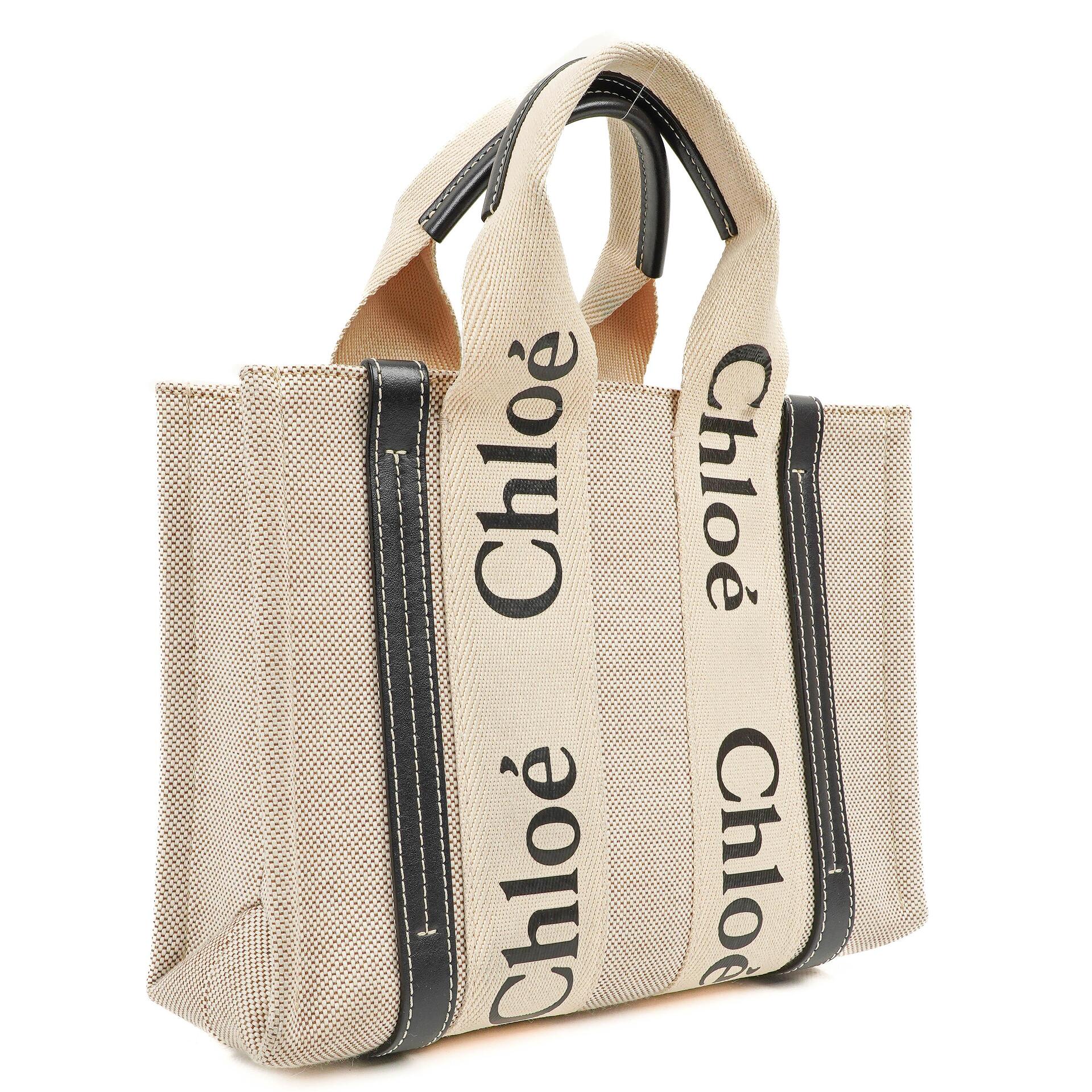 Chloé Kleine Woody Leinen Tote Bag