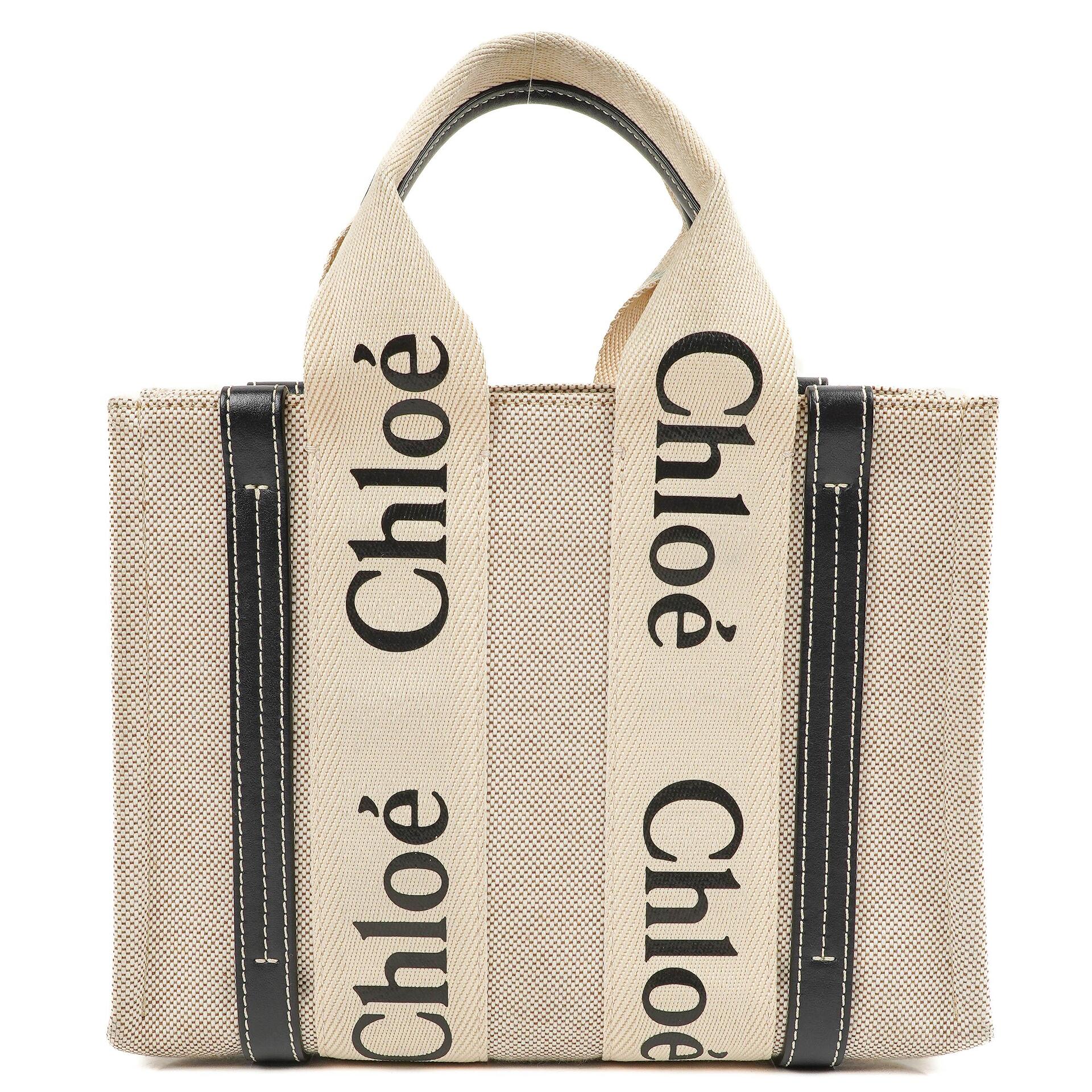 Chloé Kleine Woody Leinen Tote Bag
