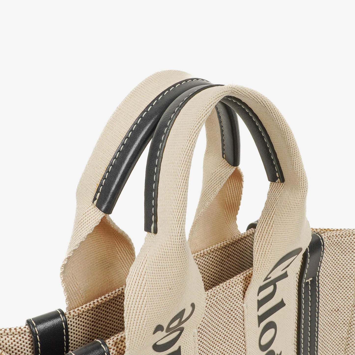 Chloé Small Woody Tote Bag aus Leinen