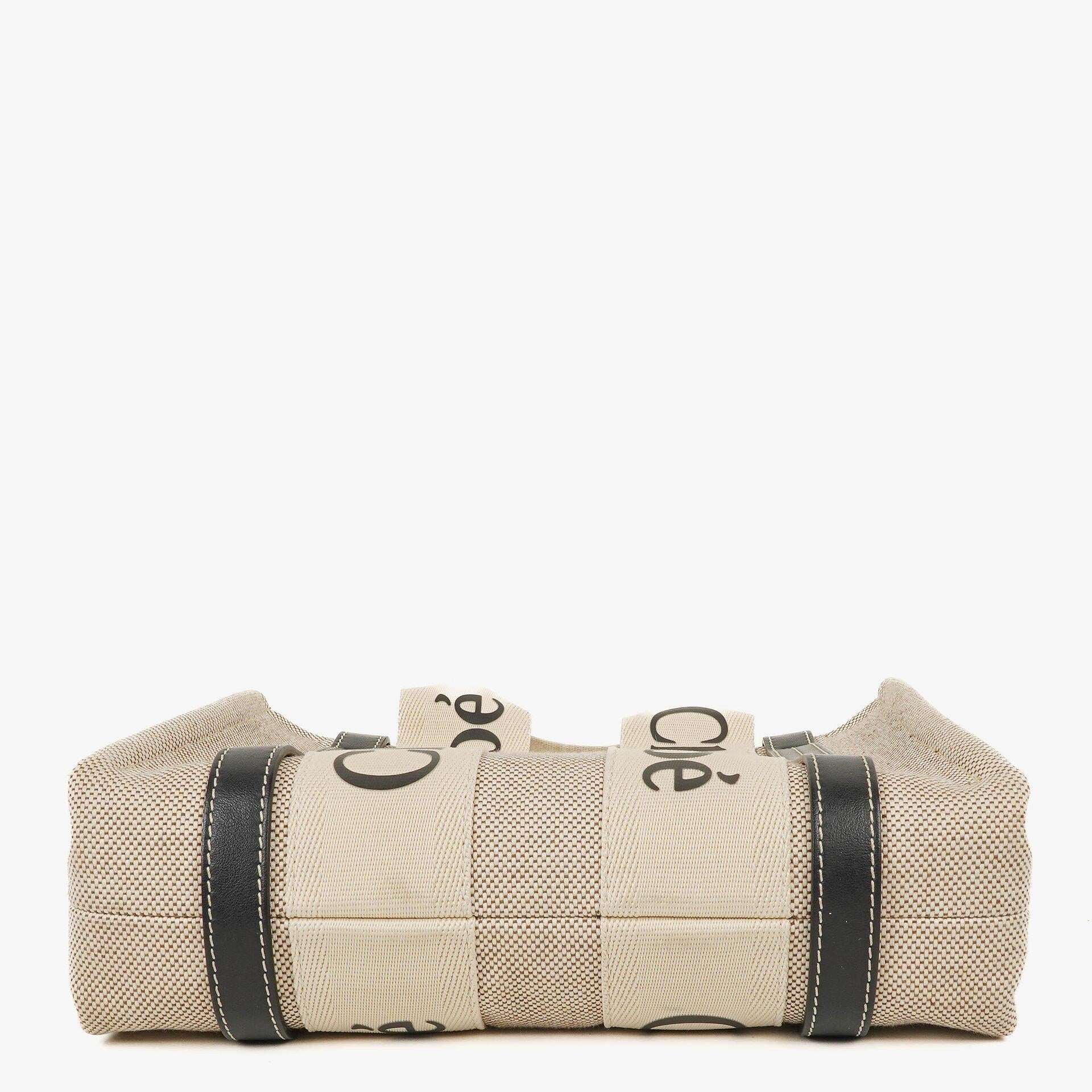 Chloé Small Woody Tote Bag aus Leinen