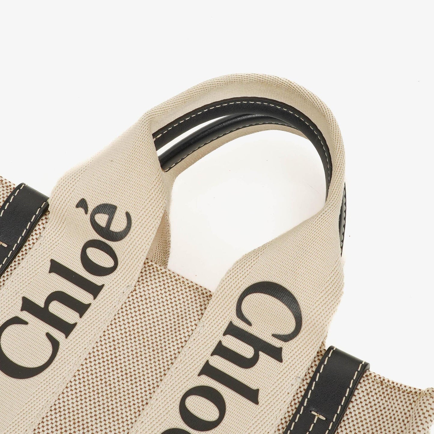 Chloé Small Woody Tote Bag aus Leinen