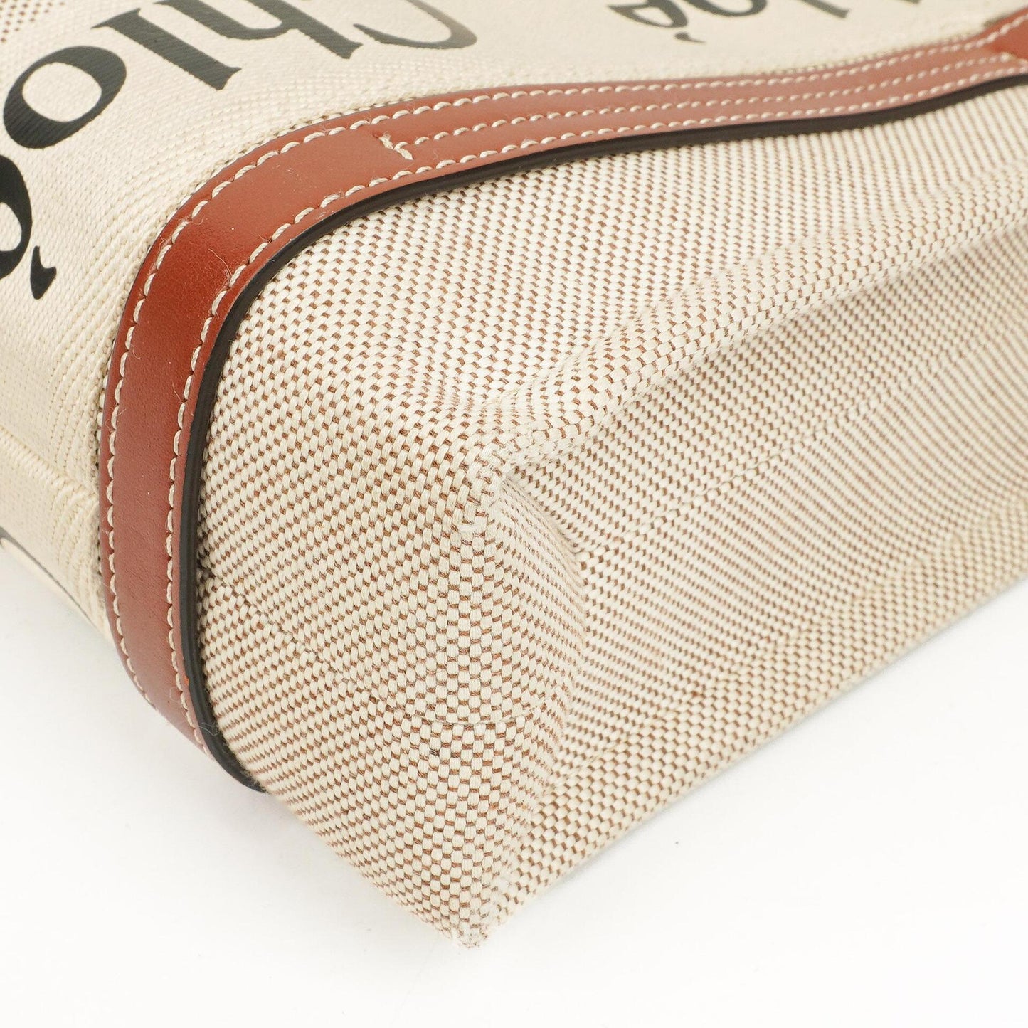 Chloé Kleine Woody Leinen Tote Bag Braun