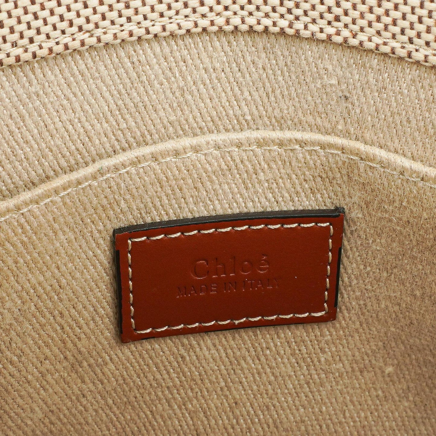 Chloé Kleine Woody Leinen Tote Bag Braun