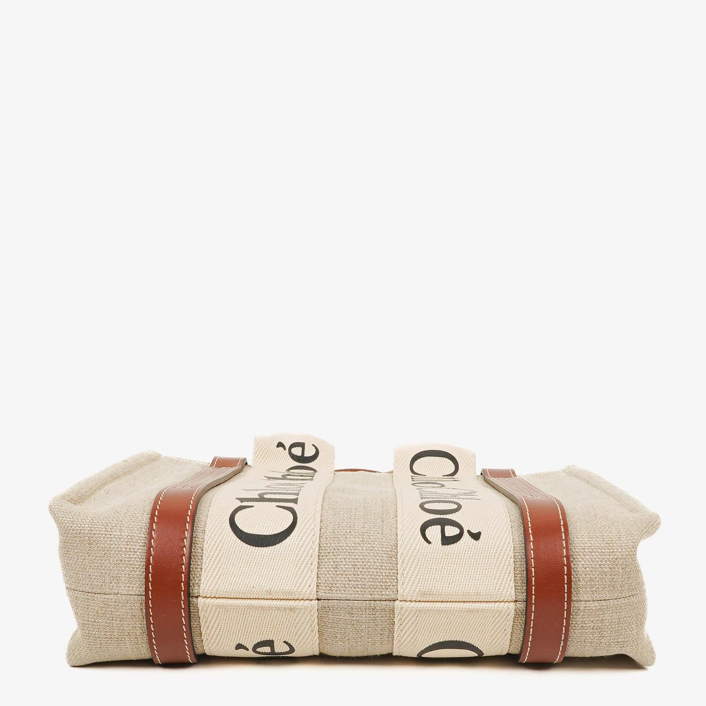 Chloe Kleine Woody Tragetasche aus Leinen in Braun