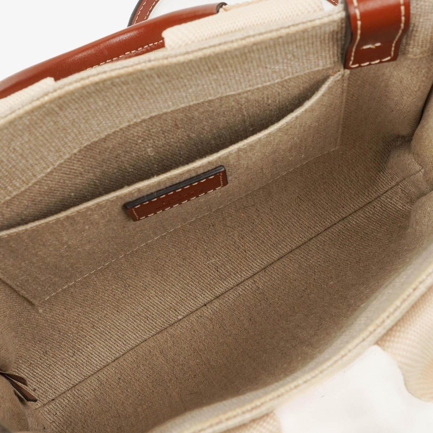Chloe Kleine Woody Tragetasche aus Leinen in Braun