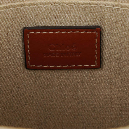Chloe Kleine Woody Tragetasche aus Leinen in Braun