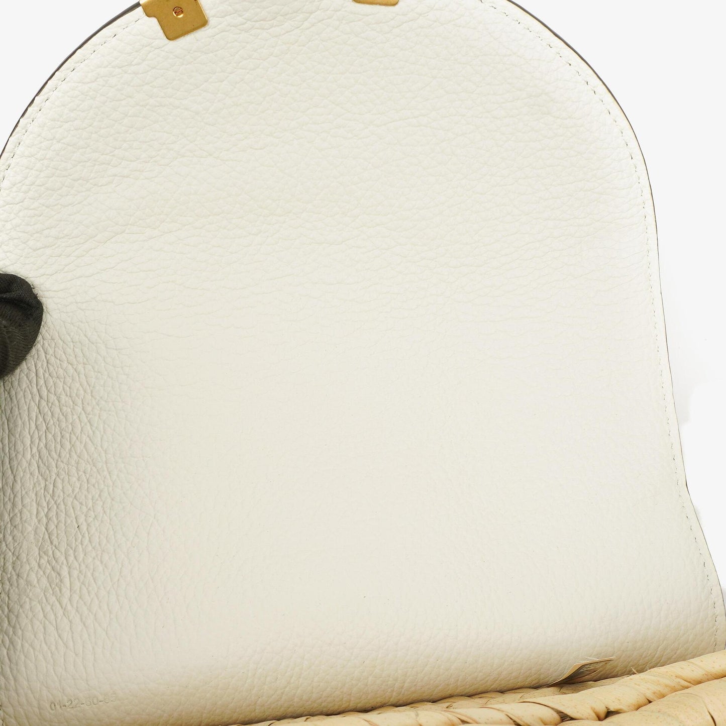 Chloe kleine Marcie Korbtasche aus geflochtenem Raffia und Leder in Weiß/Beige