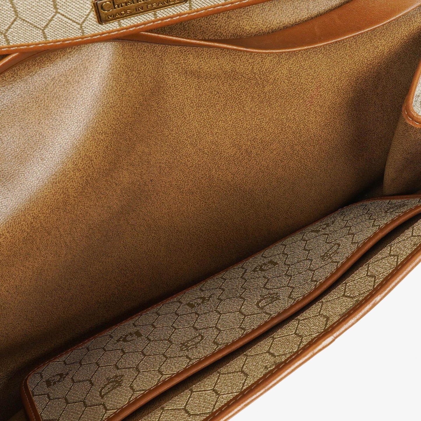 Christian Dior Ketten-Schultertasche mit Wabenmuster in Beige
