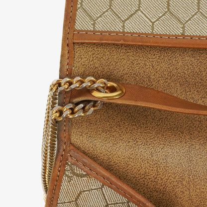 Christian Dior Ketten-Schultertasche mit Wabenmuster in Beige