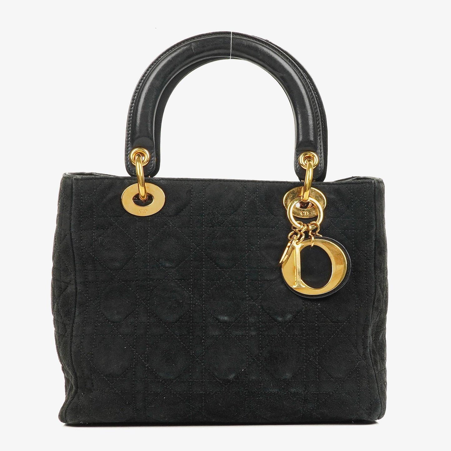 Christian Dior Lady Dior Tote Bag aus schwarzem Cannage-gestepptem Wildleder
