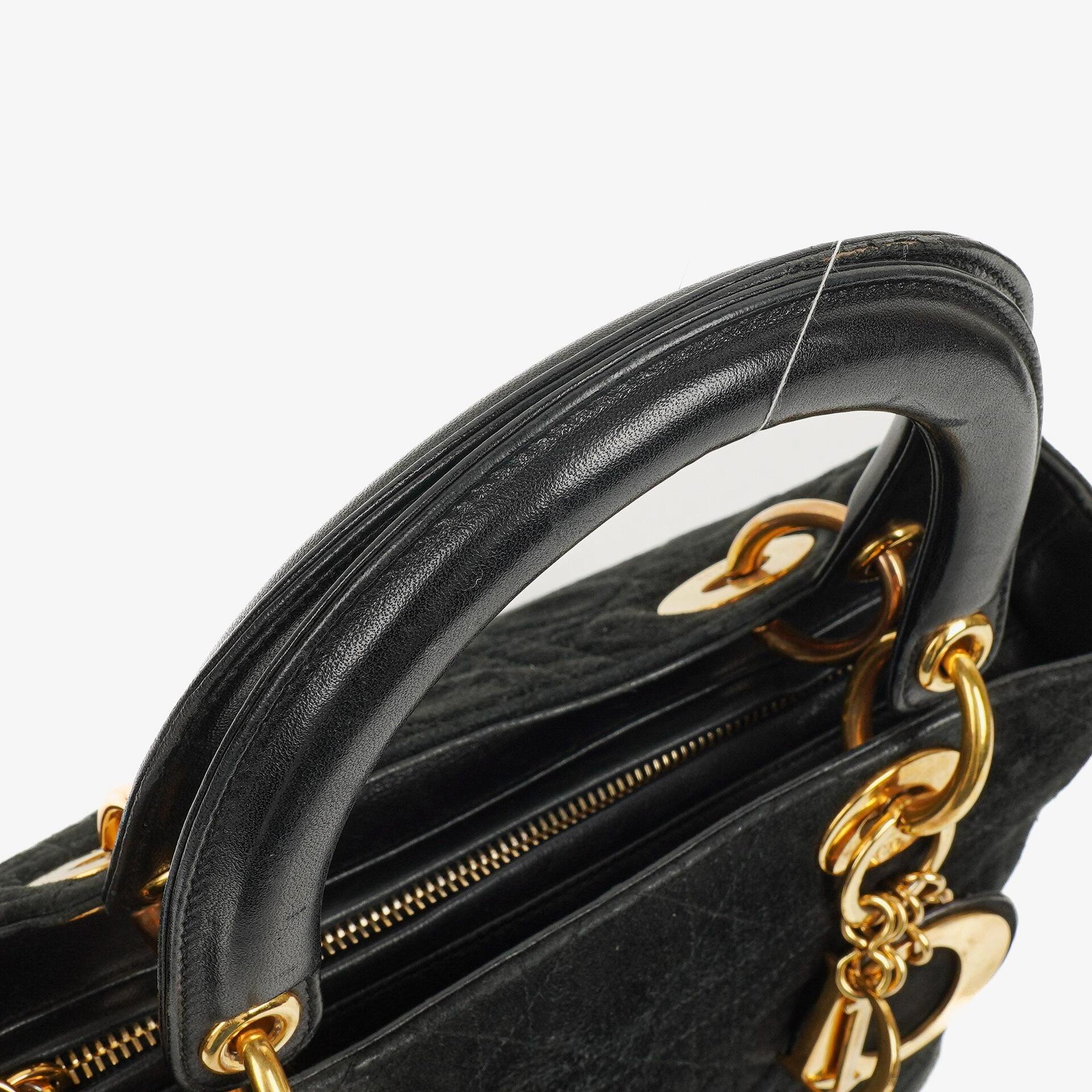 Christian Dior Lady Dior Tote Bag aus schwarzem Cannage-gestepptem Wildleder