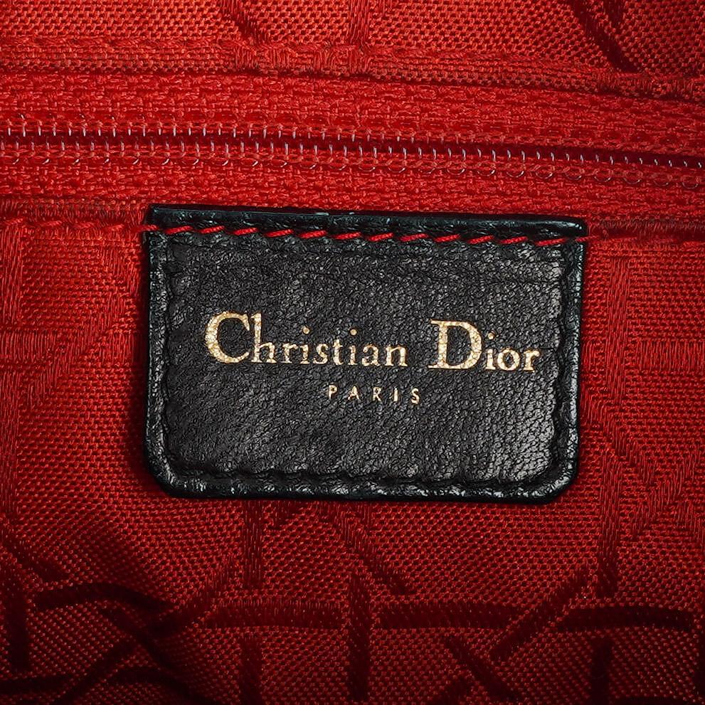 Christian Dior Lady Dior Tote Bag aus schwarzem Cannage-gestepptem Wildleder