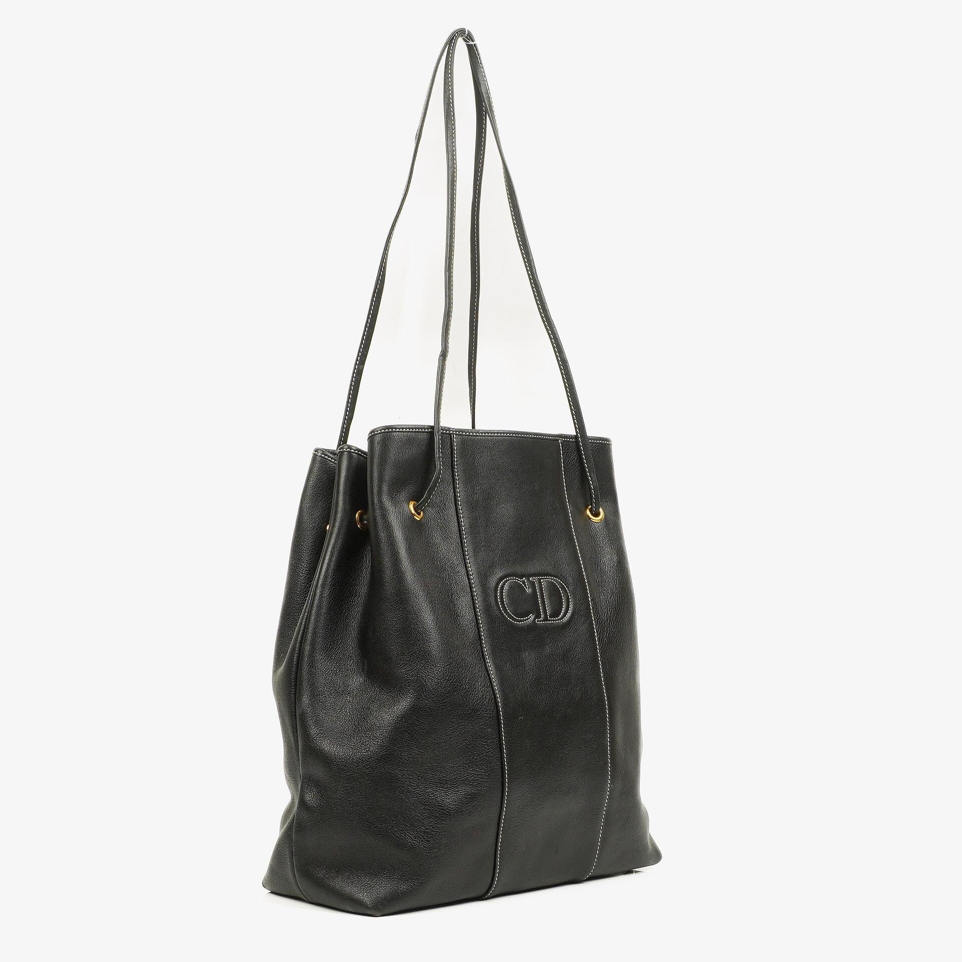 Christian Dior CD Logo Tote-Tasche mit Kordelzug
