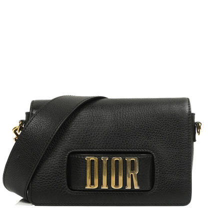 Christian Dior Dio(r)evolution Schwarze Genarbte Kalbsleder Klapptasche