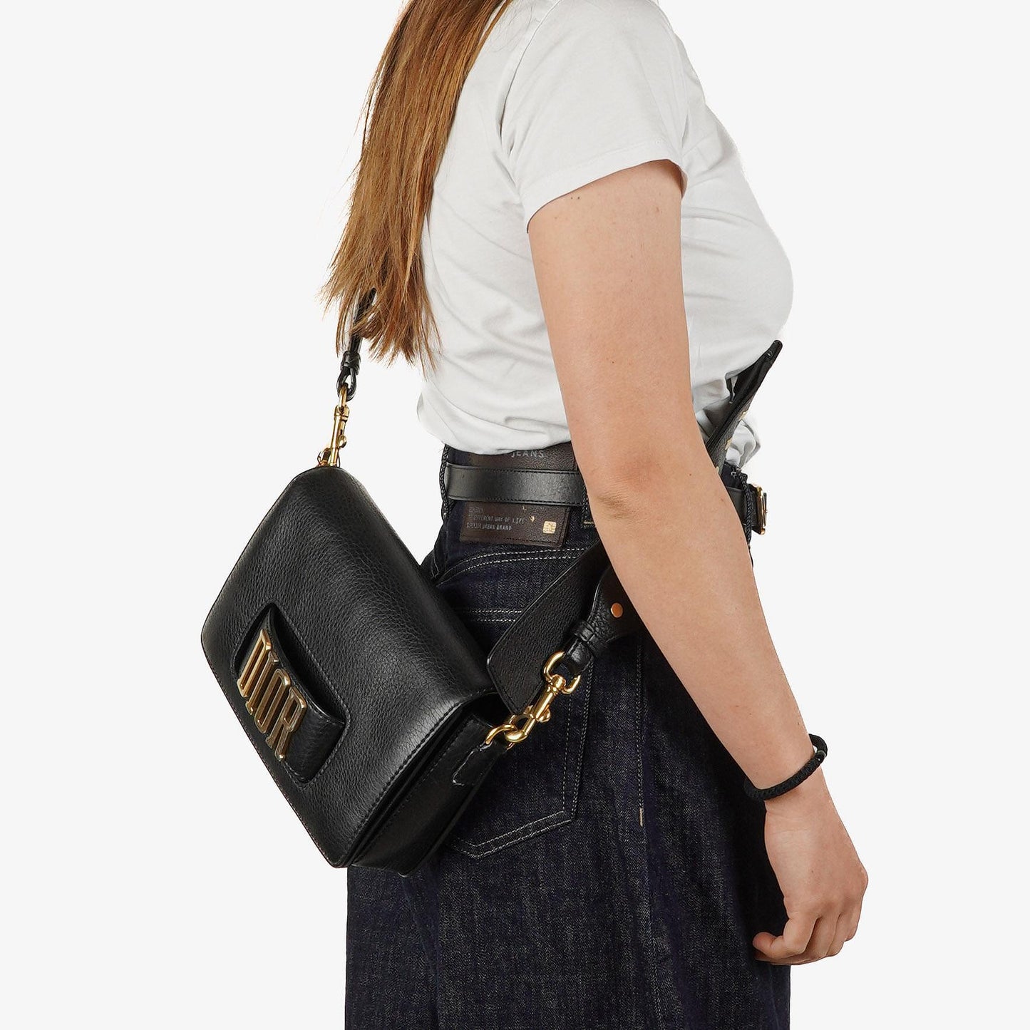 Christian Dior Dio(r)evolution Schwarze Genarbte Kalbsleder Klapptasche
