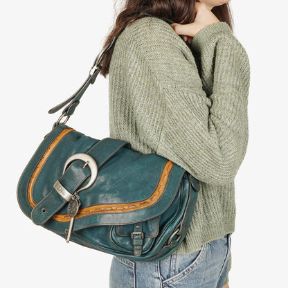 Christian Dior Gaucho Doppelsatteltasche Mittelgroß aus Kalbsleder