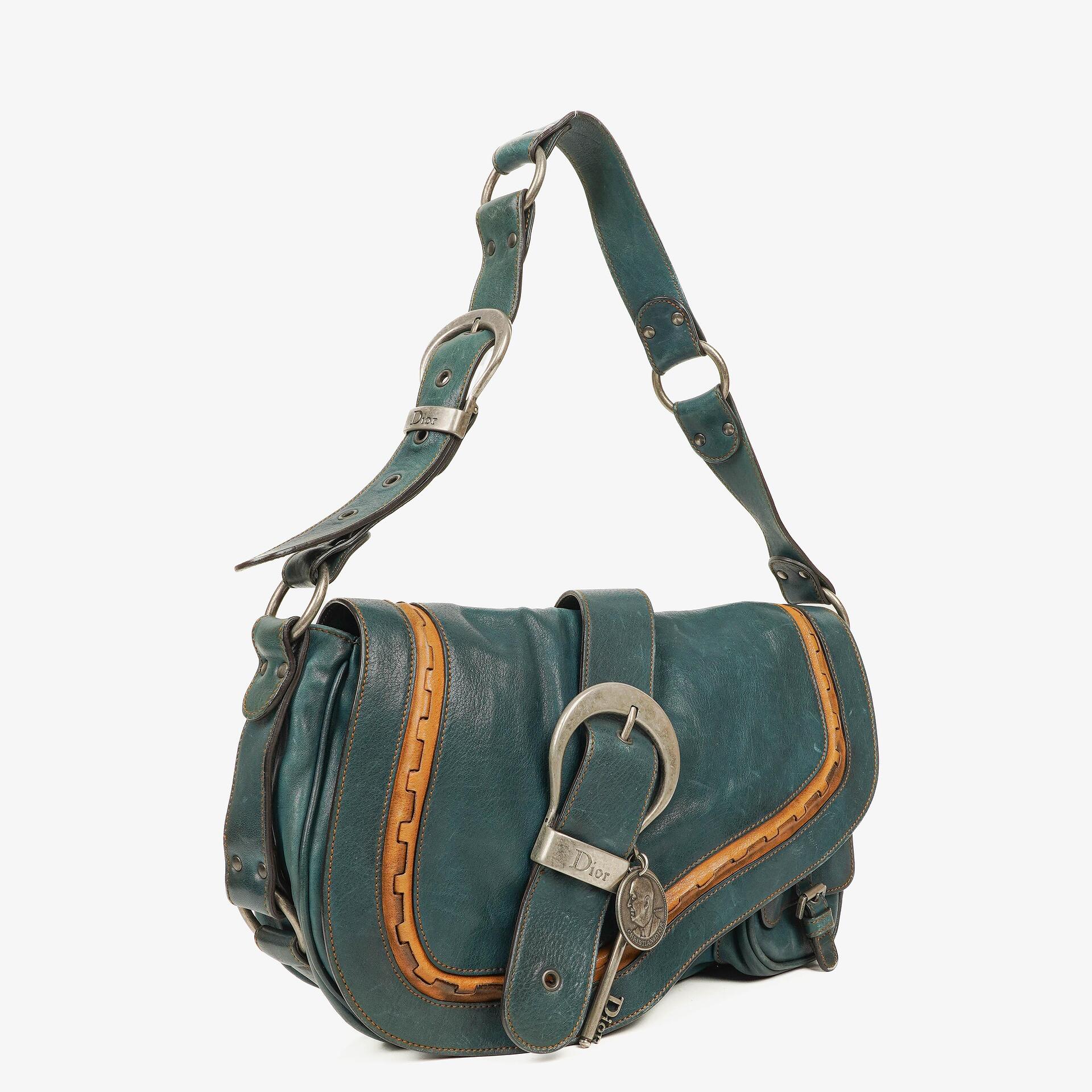 Christian Dior Gaucho Doppelsatteltasche Mittelgroß aus Kalbsleder