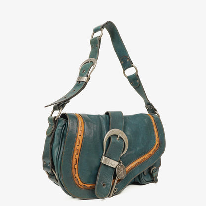 Christian Dior Gaucho Doppelsatteltasche Mittelgroß aus Kalbsleder