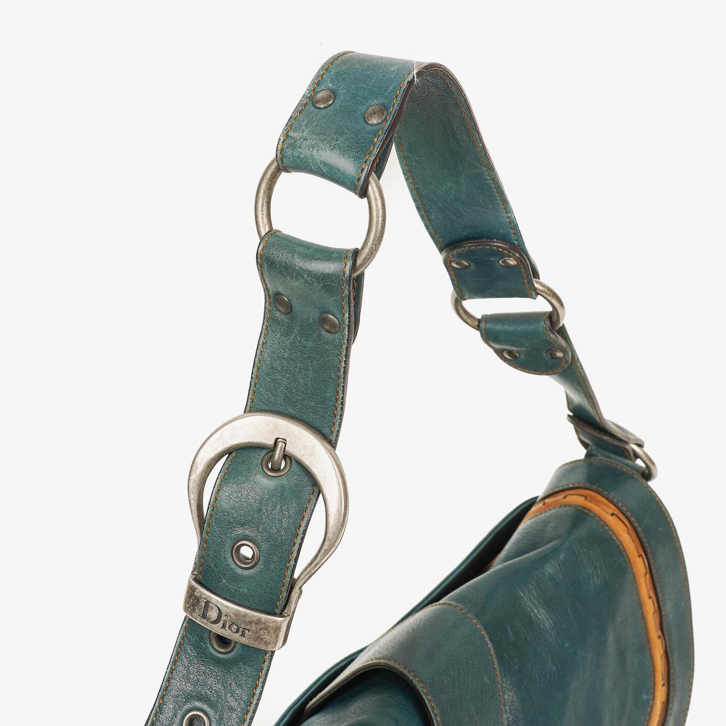 Christian Dior Gaucho Doppelsatteltasche Mittelgroß aus Kalbsleder