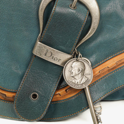 Christian Dior Gaucho Doppelsatteltasche Mittelgroß aus Kalbsleder