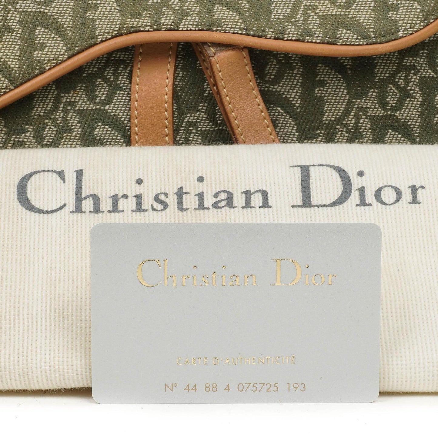 Christian Dior Double Saddle Tasche aus grünem Monogram Jacquard