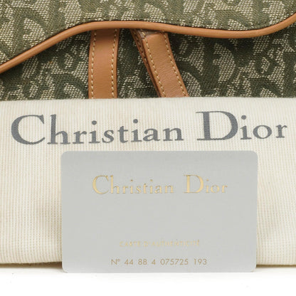 Christian Dior Double Saddle Tasche aus grünem Monogram Jacquard