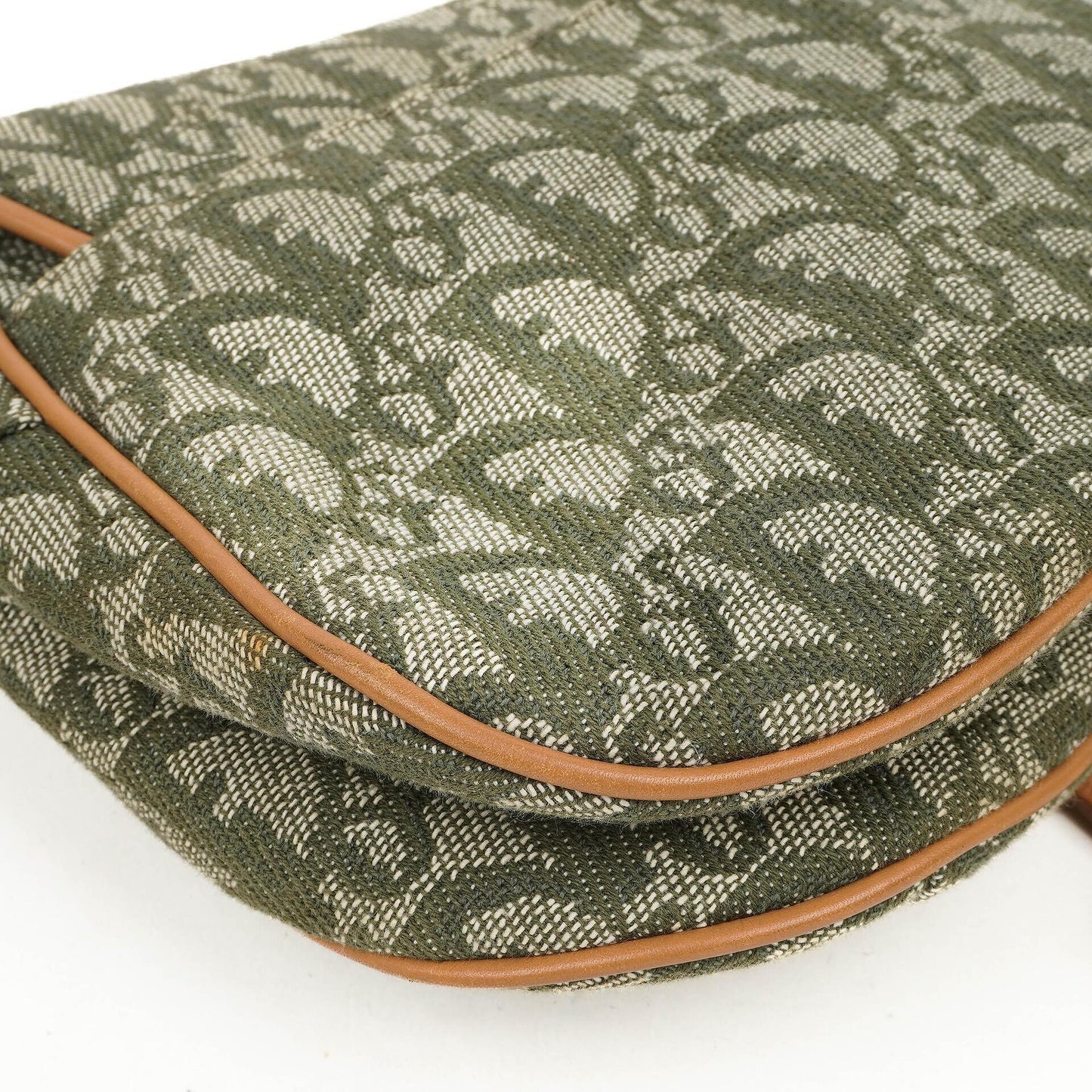 Christian Dior Double Saddle Tasche aus grünem Monogram Jacquard