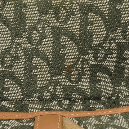 Christian Dior Double Saddle Tasche aus grünem Monogram Jacquard